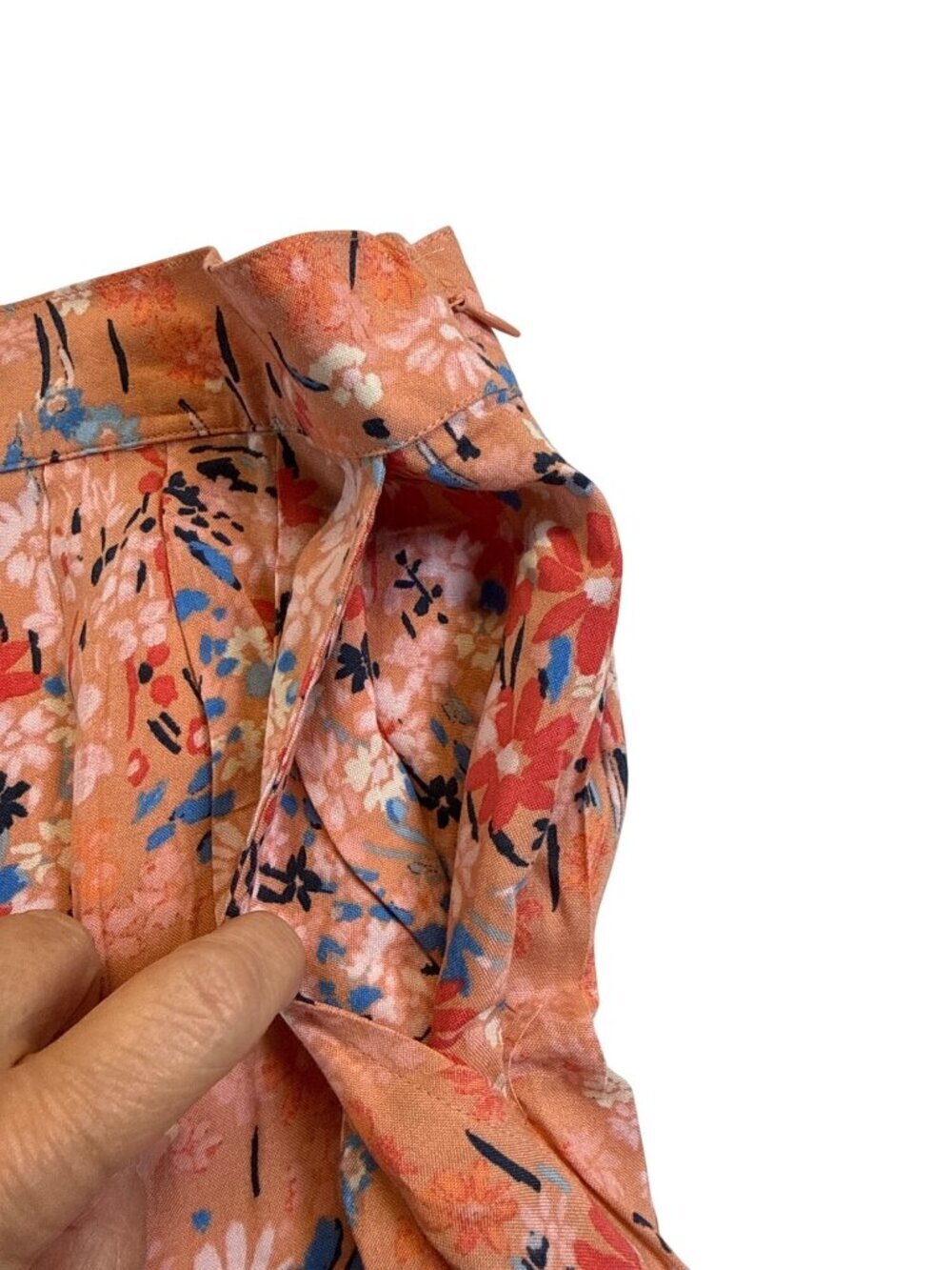 Jessica Simpson Floral Skort~Size XL~Peach Blue Pocketed Mini NWT L17 02 - Picture 5 of 9